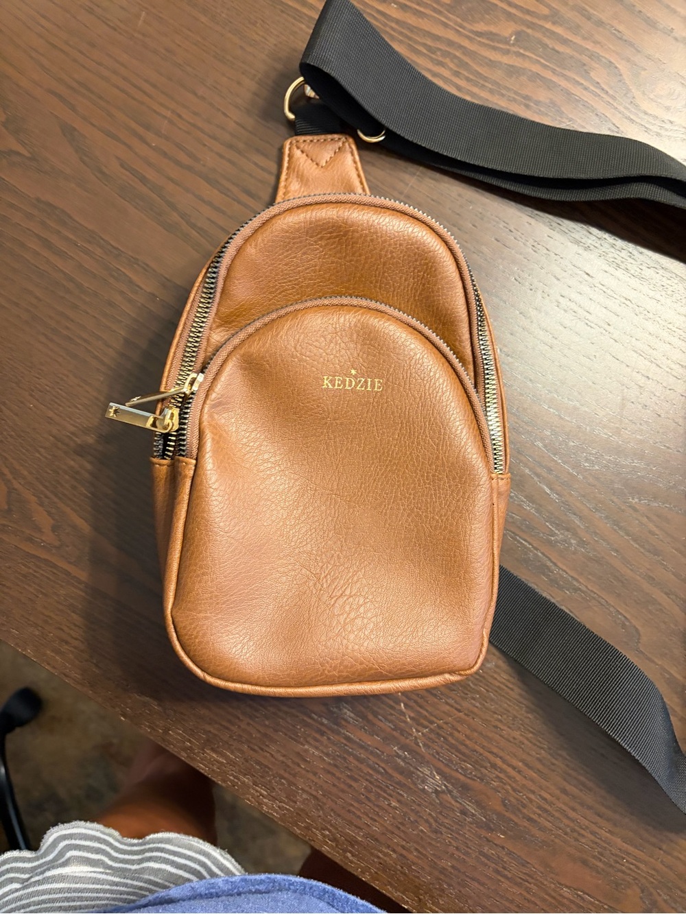 kenzie Brown Leather Crossbody Mini Sling Bag
